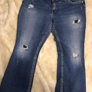 Plus size silver jeans